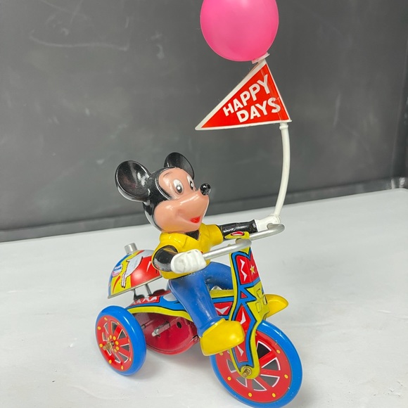 Antique Lineman Mickey Mouse  tricycle windup toy - Picture 3 of 10